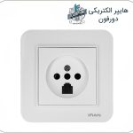 پریز تلفن دوکاره ایران الکتریک مدل ارس سفید
