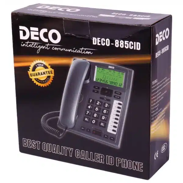 تلفن رومیزی باسیم دکو DECO 885CID بسته بندی