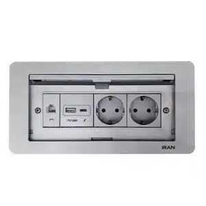 پریز رو کابینتی ایران الکتریک مدل دیاموند با شارژر موبایل