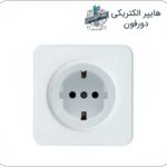 کلید و پریز ایران الکتریک مدل اسپیناس سفید پلکسی ارتدار
