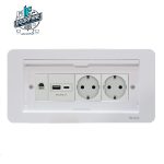 پریز ارت، شارژر USB و سوکت تلفن روکابینتی ایران الکتریک دیاموند سفید