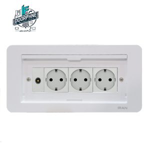 پریز ارت و سوکت آنتن روکابینتی ایران الکتریک دیاموند سفید